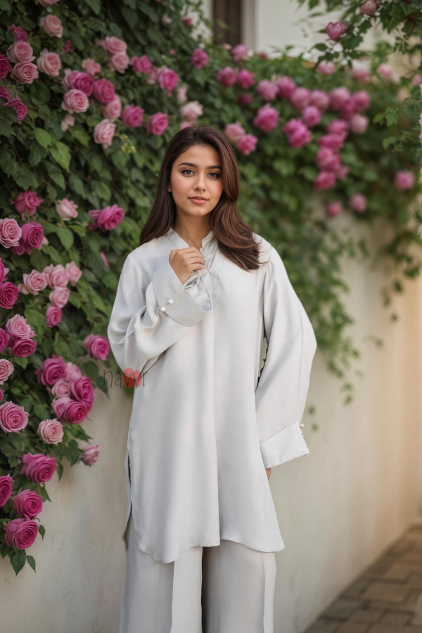 Ivory BSY Crepe Co-Ord Set