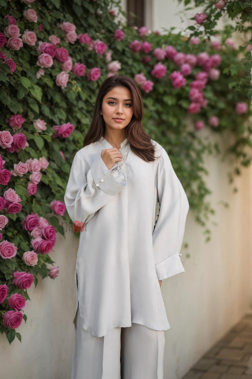 Ivory BSY Crepe Co-Ord Set