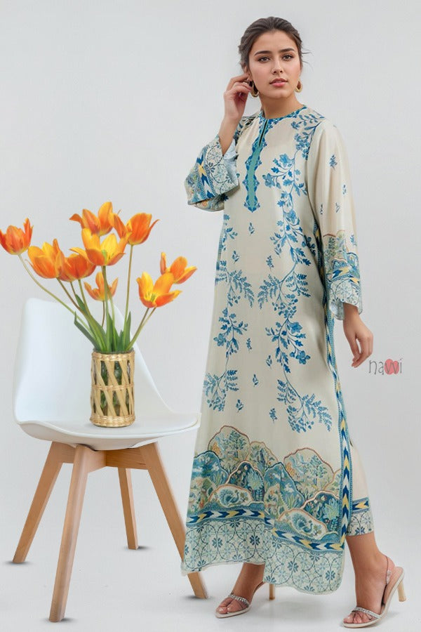 Ocean Veil Kaftan Dress