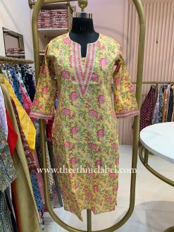 Alternative view of "Bhuvi" Floral Laced Cotton kurta