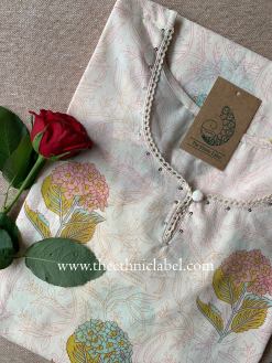 Alternative view of "Avani" Floral Laced Cotton kurta - Big Size